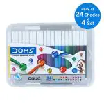 Doms Aqua Non-Toxic Watercolour Sketch Pen Set with Plastic Case, Pack of 4