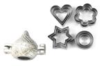 Urban buy Aluminium Gujiya Mould With Cookie Cutter Stainless Steel Cookie Cutter with 4Shape and Multicolour, Pack of 2