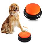 QpetsInteractive Dog Toys, Voice Recording Button, Dog Buttons for Communication Pet Training Buzzer, 30 Second Record & Playback, Funny Gift for Study Office Home (Orange)