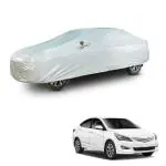 AutoFurnish AERO 100% Waterproof Car Cover Compatible for Hyundai Fluidic Verna 4S | 30% Thicker GSM | Soft Cotton Lining | UV Reflective Layer | Triple-Stitched | Elastic Bottom | Mirror and Antenna Pockets | Luxury Stylish Car Accessories (Silver)