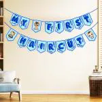 Zyozique My First Hair Cut Banner, Mundan Ceremony Blue Banner For Boys