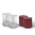 AURA DECOR Transparent Pillar Candle (Pack of 1)