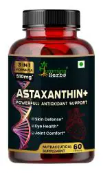 Humming Herbs Astaxanthin Plus with Coenzyme Q10 & Berberis Aristata for Great Antioxidant Support - - 5 in 1 Formula, 570MG - 60 Capsules