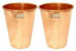 Prisha India Craft Pure Copper Glass Capacity 350 ML | Set of 2