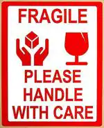 Blackdreams Fragile Please Handle With Care With Attractive Logo Sticker - 2 X 2 Inch (Pack Of 100)