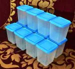 Loknath Kitchen Storage Plastic Boxes - 1000 ml Plastic Utility Container (Pack of 12, Blue)