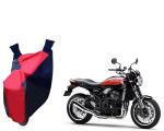 Feelitson Red, Blue Water Proof & Blue Bike Body Cover With Mirror Pockets, Buckle Belt, Carry Bag For Kawasaki Z900 Rs