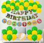 AGK Jungle Theme Happy Birthday Decoration For Kids, Animal Safari Birthday Banner (Set of 52)
