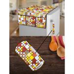 E-Retailer PVC Waterproof 3-Layered Fridge Top Cover/Refrigerator Cover With 6 Utility Pockets and 1 Pc. Handle Cover (Color-Brown, Size-39x21 Inches)