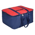 Kuber Industries Underbed Storage Bag|Rexine Blanket Cover|Lightweight Storage Bag|Foldable Razai Bag|Zipper Storage Bag For Clothes with Handle|Small (Red & Blue)