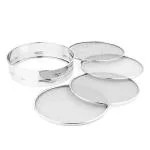 IDEAL PRIME Stainless Steel 4 in 1 Interchangeable Flour Sieve/Chalni/Channi for Flour/Atta/Maida Chalni/Spices/Food Strainers, Jaali Channi for Everyday in Kitchen Tools Pack Of 1