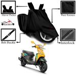 Aashtik Mart Hero Pleasure Motorcycle Bike Scooty Cover Black Colour Water Resistant - UV Protection & Dust Proof Imported Fabric Quality,Sun Protection,Weather Bike - Scooty Two Wheeler Body CoverHero Pleasure