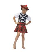 Kaku Fancy Dresses Ethnic Wear Scottish Girl Costume/Tartan Costume for Girls/Lassie Costume -Multicolor, 5-6 Years
