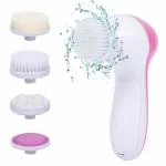 ShopiMoz 5 in 1 Electric Facial Cleaner Multifunction Massager, Face Massage Machine For Face, Facial Machine, Beauty Massager, Facial Massager For Women (Pink, White)