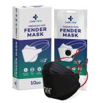 Careview Anti Pollution Fender Premium N95 Mask(Fish Mask), Head Loop Style (Black, Pack of 10), Protective Fold Flat N95 Mask with 6 Layers Filtration, Certified by DRDO & ISI (BIS)