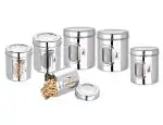 Ebun Heavy Gauge Silver Stainless Steel Dabba Containers (Set of 6)