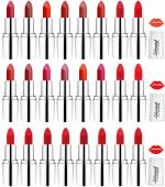 Lady Fashion Pink, Orange, Maroon, Nude, Red, Brown, Purple, Red, Fast Red Lipsticks (Pack Of 24)
