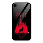 COVERS CART - Never Settle Wolf Glass Back Case for iPhone XR