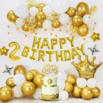 GROOVY DUDZ 2nd Birthday Decoration For Baby Boy Or Girl , Balloons Combo (Multicolor, Pack of 60)