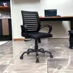 Rm Home Spider Mesh Mid Back Ergonomic Office Chair/Study Chair/Revolving Chair/Computer Chair for Work from Home Metal Base Height Adjustable Chair [Black