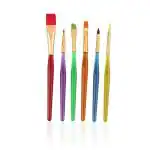 Qatalitic Set Of 6 Different Sizes Synthetic Flat Paint Brush For Oil, Nail Brush Art, Artist Acrylic Painting (Synthetic Hair, Plastic) Paint Brush
