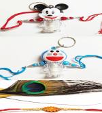 Kavim Kids WB 18 Assorted Rakhi Set (Doremon Miky and Om Kid's Light Desiner Rakhi)