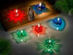 MOSTSHOP 12 designer 3D Reflection Diwali diya deepak - Diwali Decoration items for Home - 3d Transparent diya combo,sai ram decorative Oil lamp