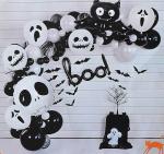 Jagmag Black, White Halloween Decorations, Halloween Balloons Arch Garland Kit Halloween Party Decor White Black Skull Ghost Balloons Halloween Theme Party Supplies