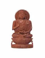 Breeze Handicrafts Pure Sandalwood Buddha Statue for home decor Height 3 Inch (7.62 cm)
