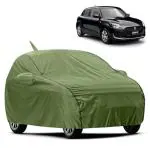 FABTEC Waterproof Car Cover for Maruti Swift (2018-2023) Ultimate Protection-Mirror Pockets,Triple Stitched, Full Bottom Elastic with Microfiber Duster (Olive Green with Black Piping)