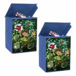 PrettyKrafts Ben-10 Toys Organizer Storage Box with Top Lid (Navy Blue) Pack of 2