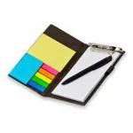 GRYPHUS Notepad | Memo Pad with Colorful Makers Taps, Sticky Notes & Ballpoint Pen | Brown Leather