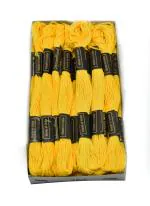 Craftlove Yellow Polyester Cotton Thread Skein Embroidery Thread Floss (Pack Of 25)