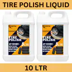 BLISS & BLUSH tyre polish 10Liter with Applicator Pad Gives Long Lasting New Look to Car & Bike Tyres. Super Black Shine Non-Greasy. Easy to Spray Bottle with Accidental Spray Lock Environmental Friendly