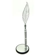 Pgen Blue Metal Laser cut Feather Logo And Table Top Pen Stand