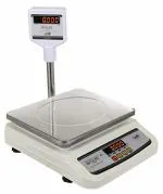 iScale i-01 Weight capacity 30kg x 2g Electronic Weighing Machine / Weighing Scale with Front and Pole Double Display (Red), 25x35cm SS weighing pan for Shop, Kitchen and Commercial Purposes (10x12 inches, Silver)