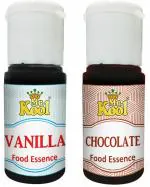 Mr.Kool Food Essence Vanilla, Chocolate Flavors 20ml Each Combo Pack Of 2 Essence for Cake, Cookies, Ice Cream, Sweets