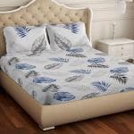 Adelia 140 GSM POLLY COTTON BEDSHEET DOUBLE KING SIZE BEDSHEET COTTON BEDSHEET WITH PILLOW COVERS