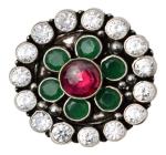 CHAITANYA EMPORIUM scintillating jadau cocktail rotating silver ring