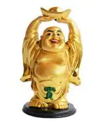 Make A Wish Astroghar Multicolor Laughing Buddha Lifting Huge Ingot