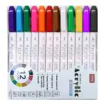 Riva Acrylic Marker - 36 Colors Acrylic Water Color Markers, Water Based Ink Markers Pen for Rock Painting, Canvas, Photo Album, Craft, School Project, Glass, Ceramic, Wood, Metal