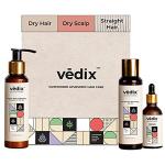 Vedix Customized Hair Fall Control Regimen for Dry Hair - Dry Scalp & Straight Hair - Customized Ayurvedic Hair Care Regimen - 3 Product Kit - Anti Hair Fall Oil Lotus + Licorice - Anti-Hairfall Shampoo For Dry Hair - Vithan Pro Hair Growth Serum
