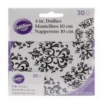 Wilton Black Round Doily Damask 4 inch (30 count)