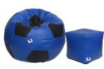 Autarky Football Bean Bag Cover Without Beans (Set of 2, Without Beans) (5XL, Blue & Black)