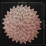 Dakshya Industries PVC Round Design Placemats Cutwork Design for Dining Table Mats Copper Pack of 2