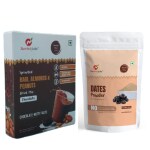 Nutribud Foods Health Mix Combo -- Sprouted Ragi, Almonds & Peanuts Drink Mix (Chocolate) | Dates Powder -- Pack of 1 (200g) Each