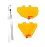 First Front Stainless Steel Roti Chimta Tong With 2 Pcs Plastic Sancha Set and Multicolour, Pack of 2