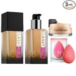 CLASSYHUDA PROFESSIONAL FOUNDATION & BLENDER. COMBO [PACK OF 2] PROFESSIONAL MINI KIT
