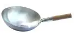 Olrada Traditional Carbon Steel Pow Wok with Wooden and Steel Handle (Size12Inch/30Cm) Round Bottom