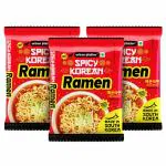 Urban Platter Instant Spicy Korean Ramen Noodles, 120g (Pack of 3) (Korean Style Spicy Noodle Soup)